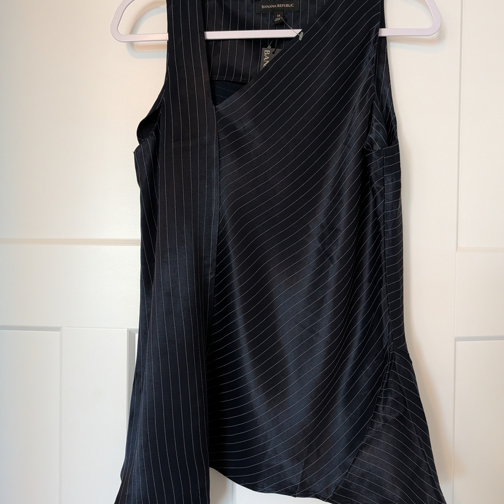 Banana Republic Elegant Black Pinstripe Top